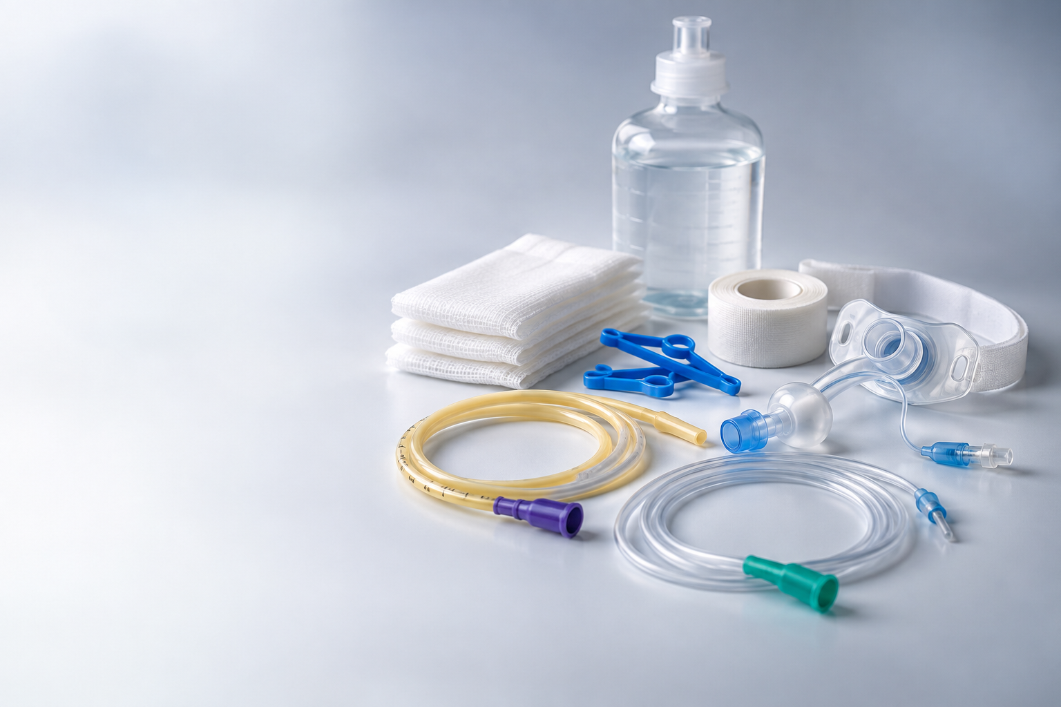 Catheter, feeding tube and tracheostomy care supplies